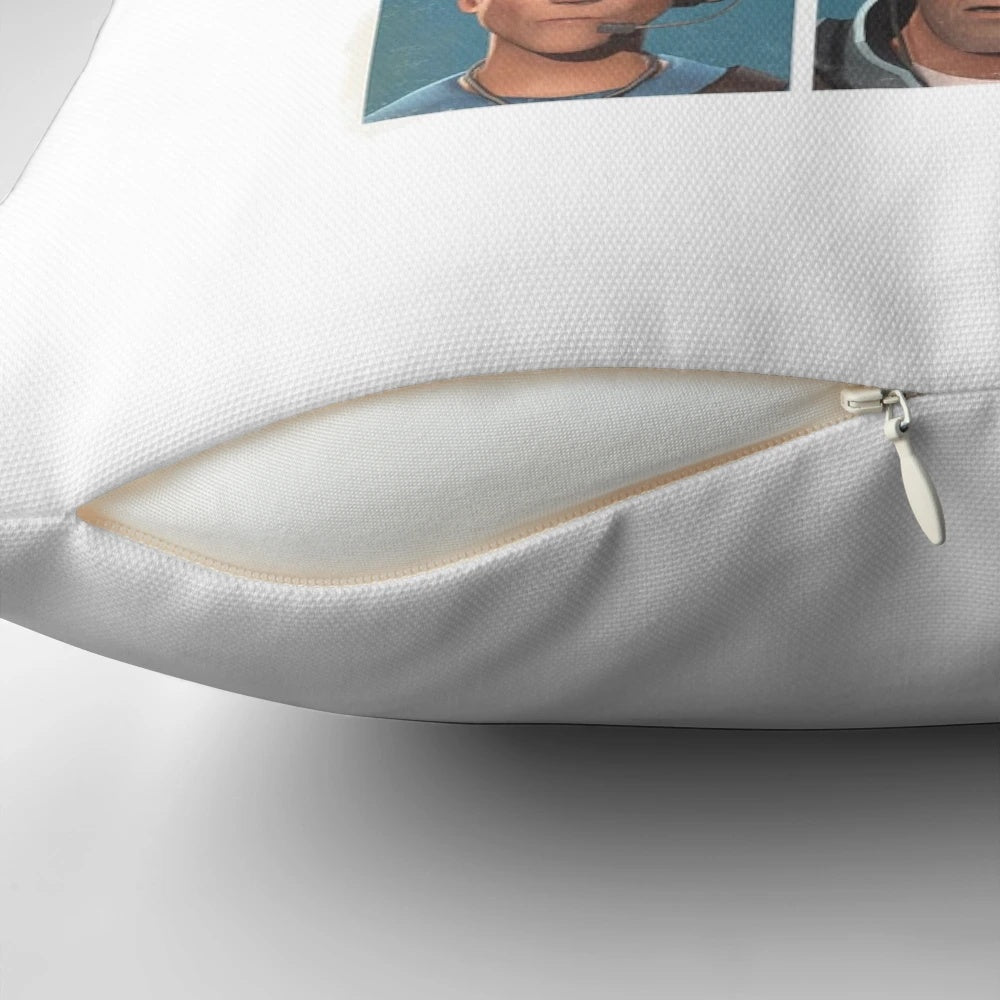 Team Fortress 2 pillow featuring a collage of characters and game elements