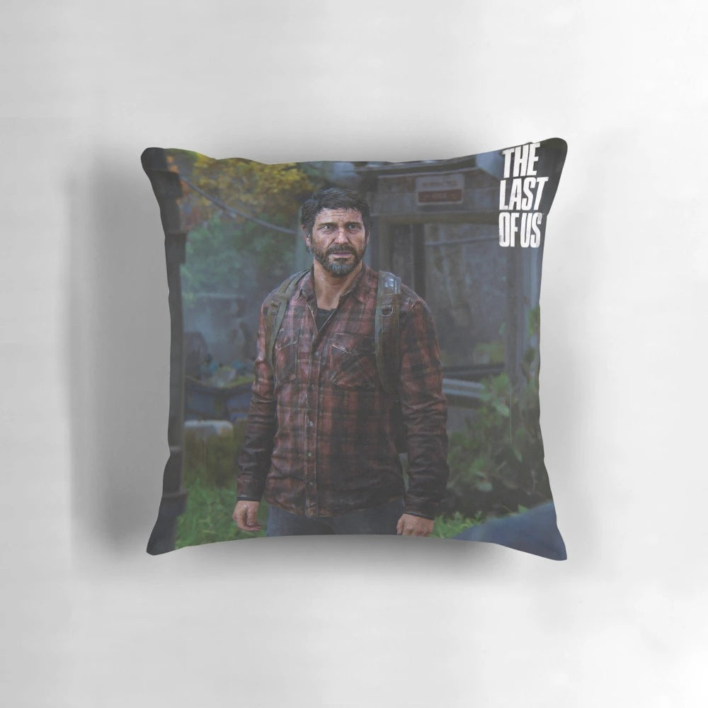 The Last of Us Joel Miller Throw Pillow, featuring the beloved character from the popular video game