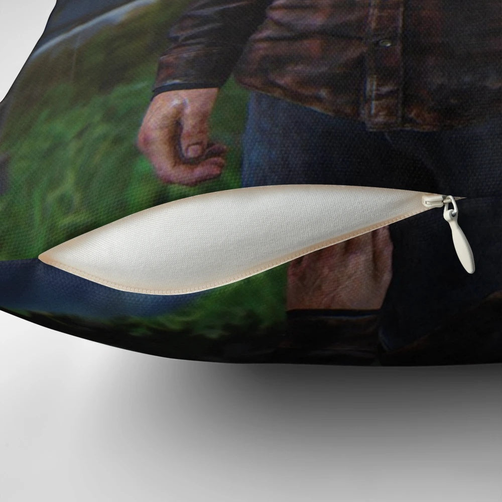 The Last of Us Joel Miller Throw Pillow, featuring the beloved character from the popular video game