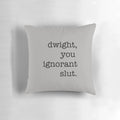The Office Dwight "You Ignorant Slut" Pillow - Soft, Plush Throw Pillow with Iconic Office Quote
