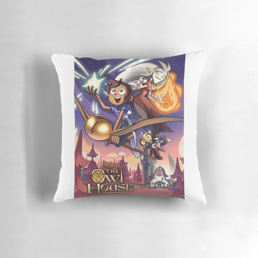 The Owl House Season 2 Throw Pillow - Featuring Eda Clawthorne, Luz Noseda, and King