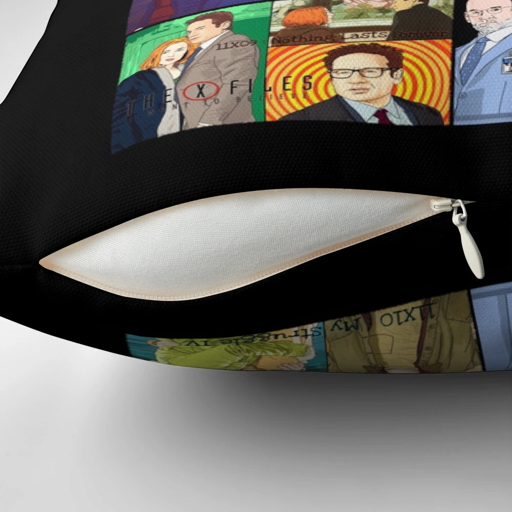 The X-Files Season 11 Pillow featuring Mulder and Scully, the iconic paranormal investigation duo