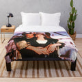 Titanic plush blanket featuring the iconic ship and characters from the classic movie