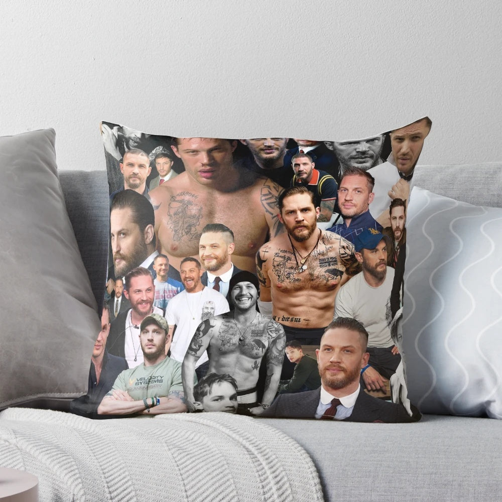 Tom Hardy inspired pillow with Eddie Brock and Warrior graphic