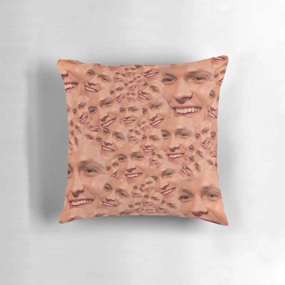 Tom Holland as Spider-Man on a decorative throw pillow