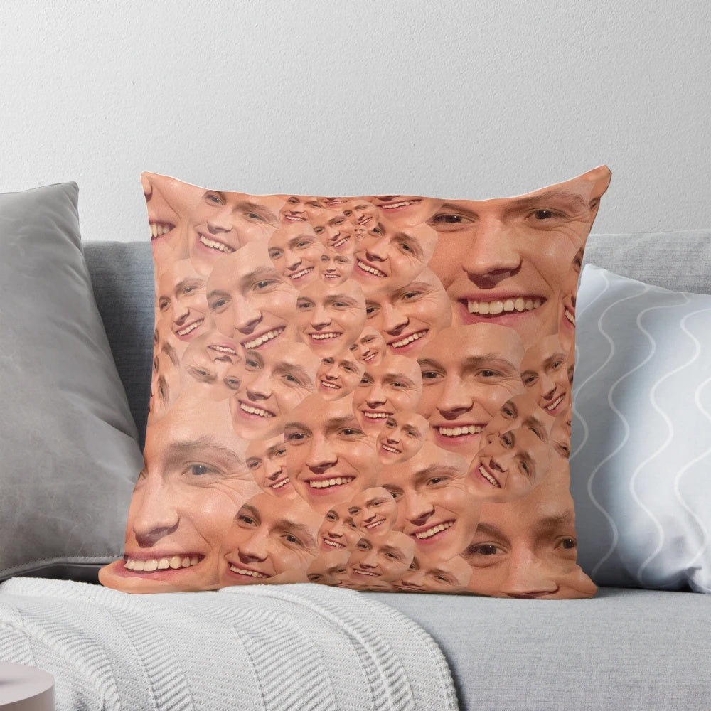 Tom Holland as Spider-Man on a decorative throw pillow