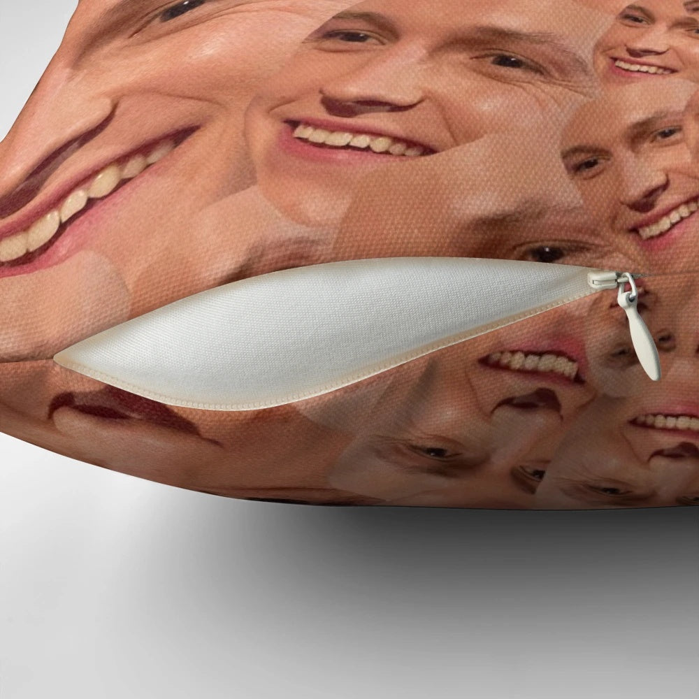 Tom Holland as Spider-Man on a decorative throw pillow