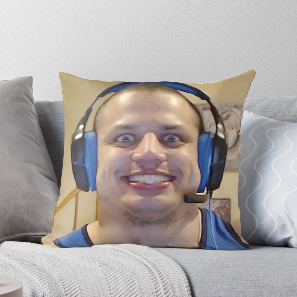 Tyler1 inspired pillow with iconic gaming meme design