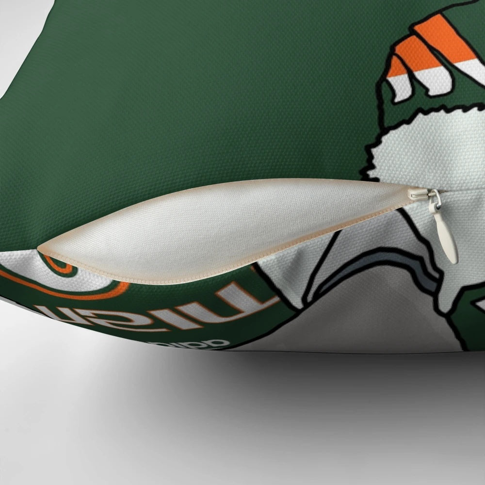 University of Miami Hurricanes Mascot Pillow with Sebastian the Ibis