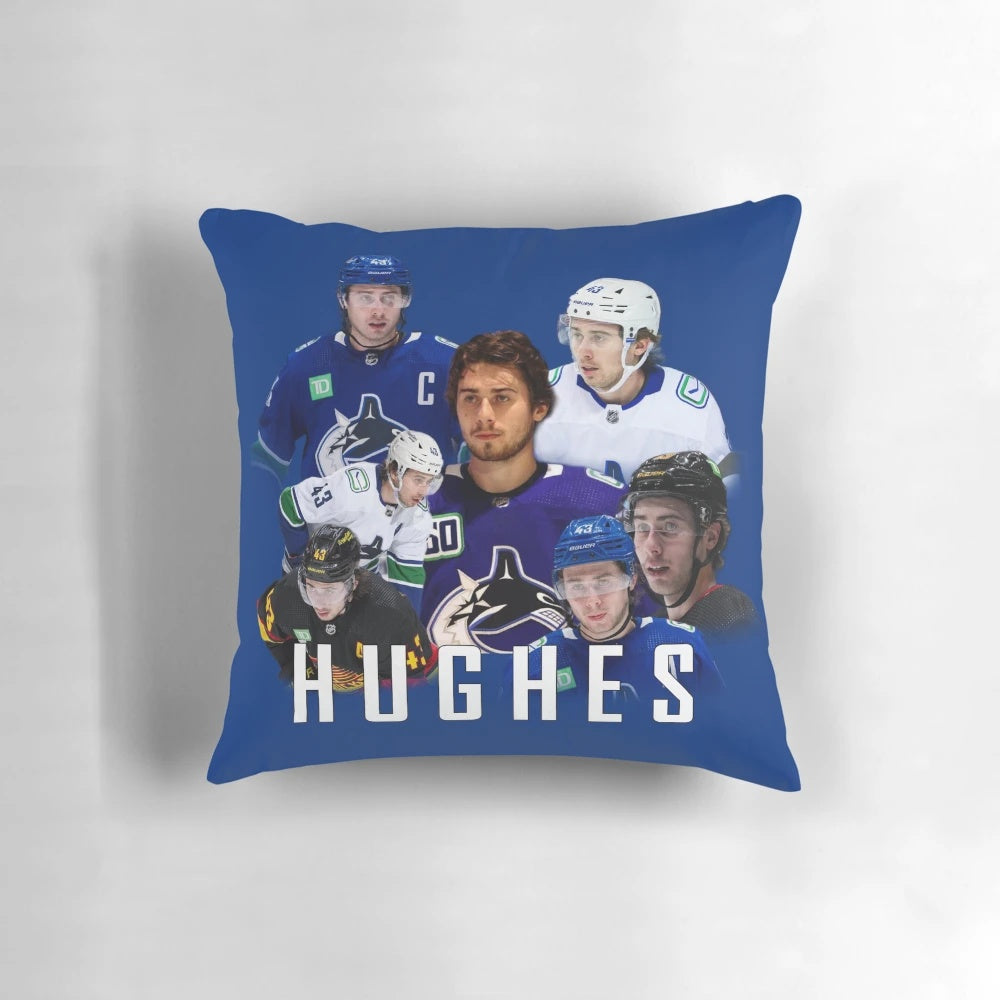 Vancouver Canucks Quinn Hughes Pillow - Soft, Comfortable Hockey Pillow for NHL Fans