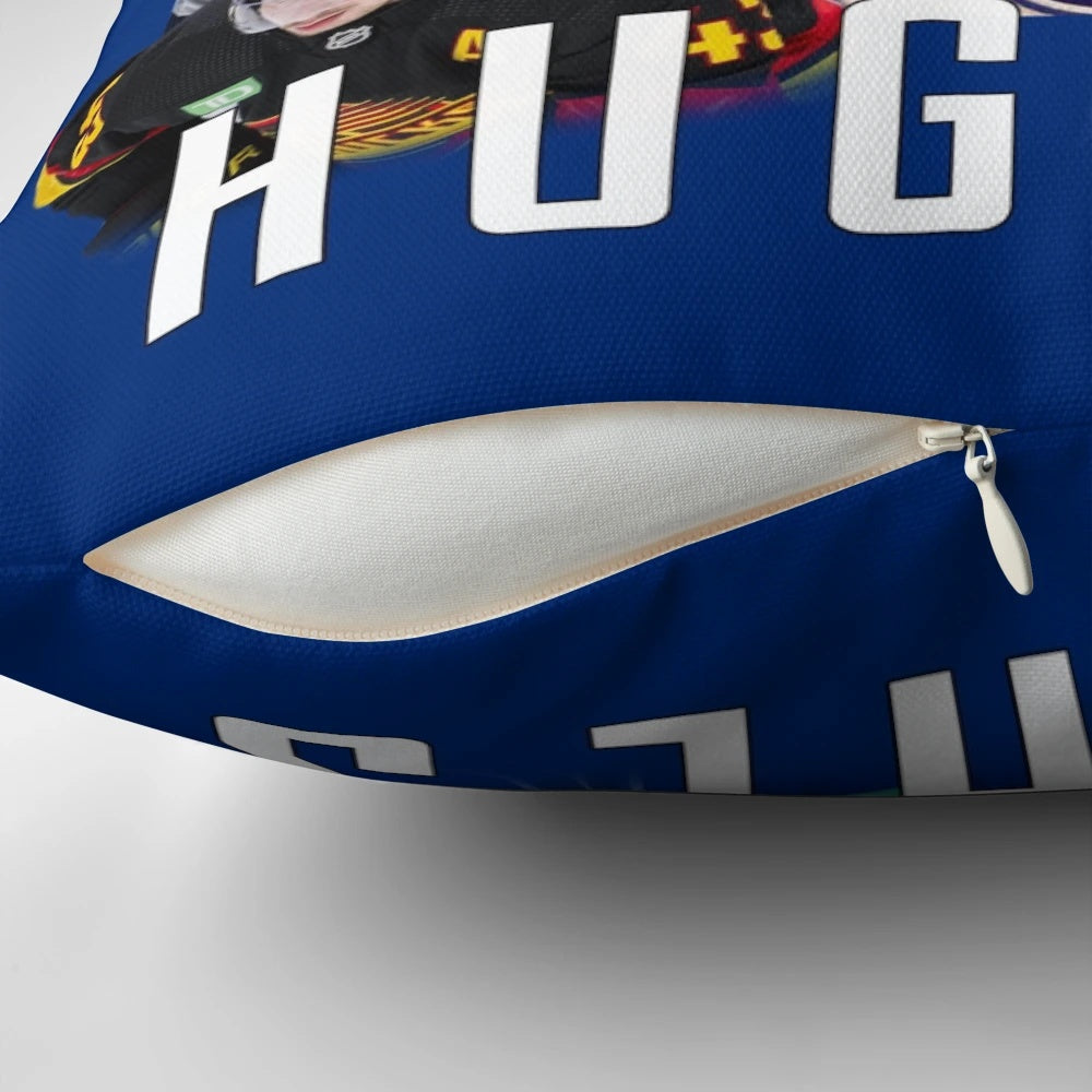 Vancouver Canucks Quinn Hughes Pillow - Soft, Comfortable Hockey Pillow for NHL Fans