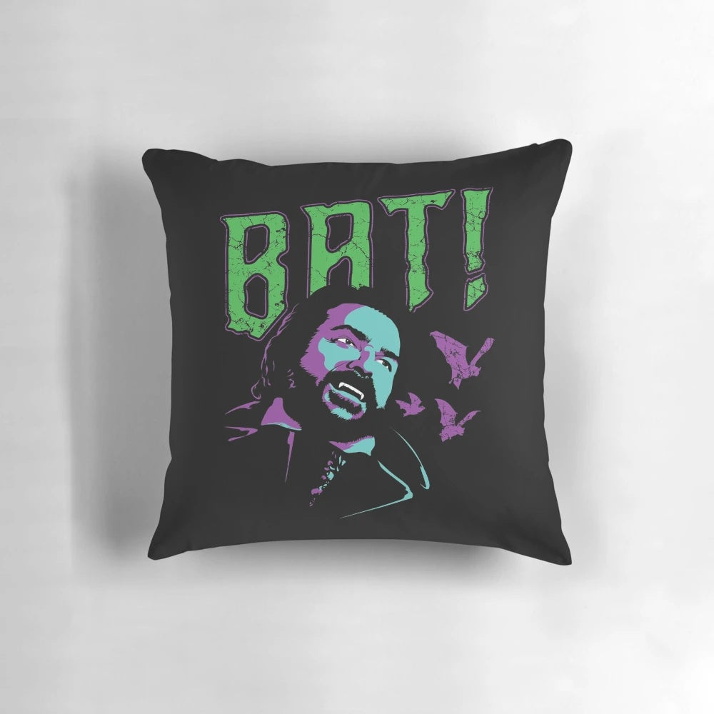 Bat-shaped pillow inspired by the TV series "What We Do in the Shadows