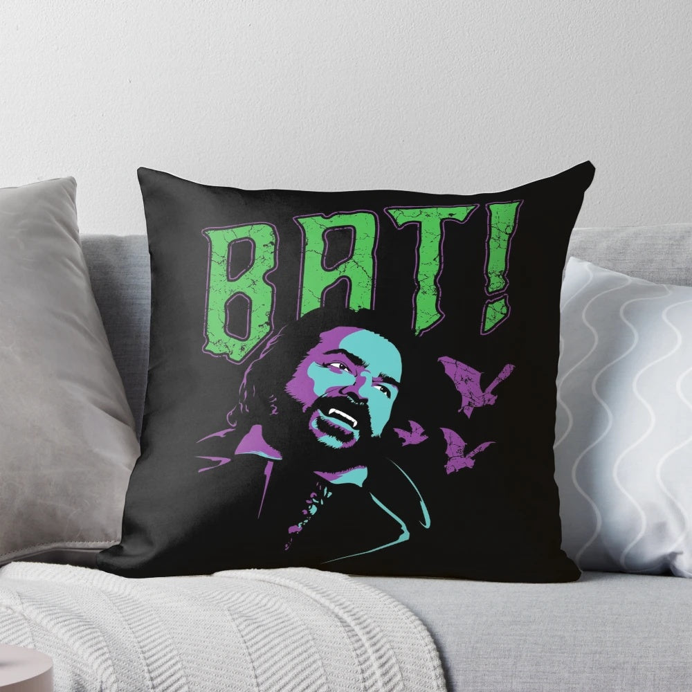 Bat-shaped pillow inspired by the TV series "What We Do in the Shadows