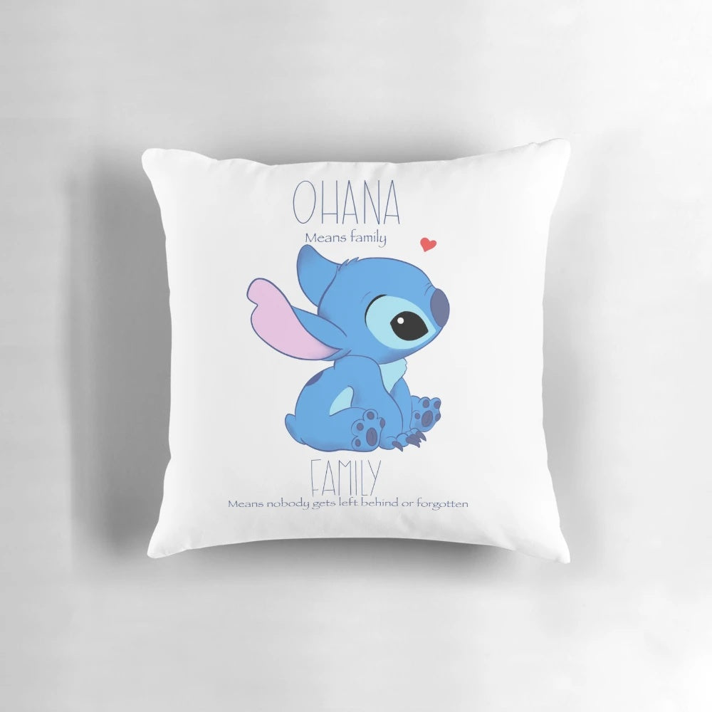 Plush Ohana Family Stitch-Themed Decorative Pillow