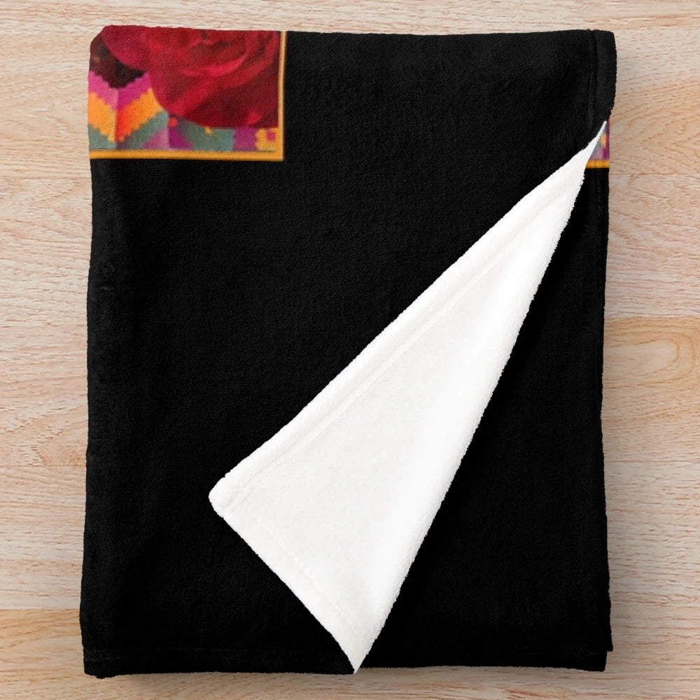 Oingo Boingo Inspired Plush Blanket with 1970s Retro Design