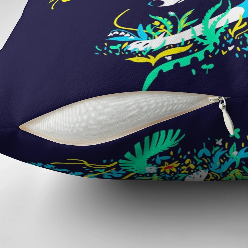 Okami Amaterasu White Wolf Pillow with Rising Sun Design