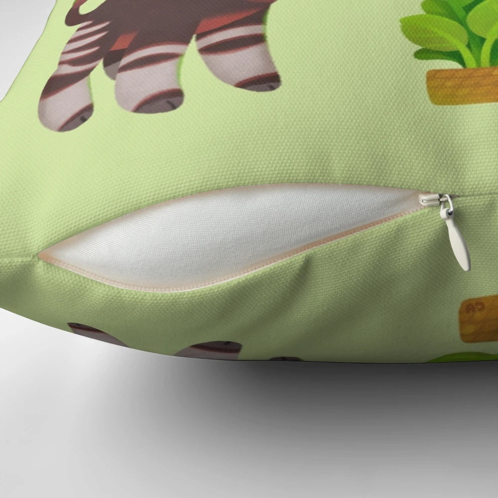 Okapi animal-themed decorative pillow for kids' rooms and nurseries