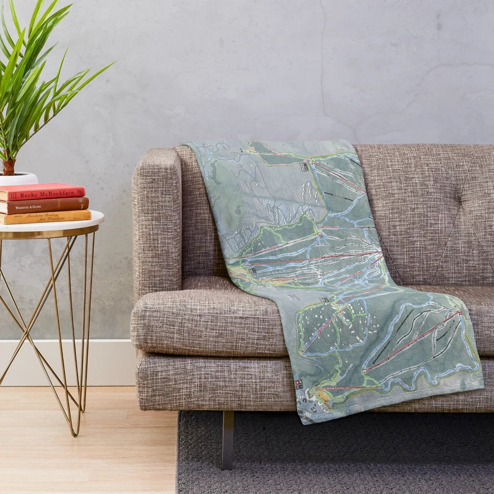 Okemo Resort plush blanket featuring a detailed trail map design