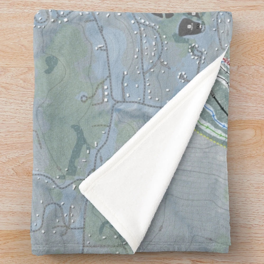 Okemo Resort plush blanket featuring a detailed trail map design