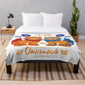 Okinawan Shisa Plush Blanket with Japanese Guardian Lion Design