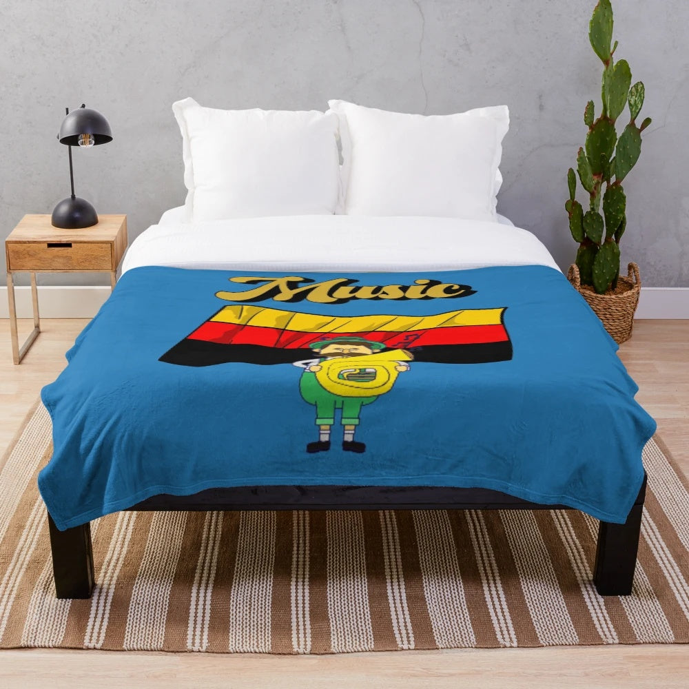 Oktoberfest-themed plush blanket featuring Bavarian music and culture