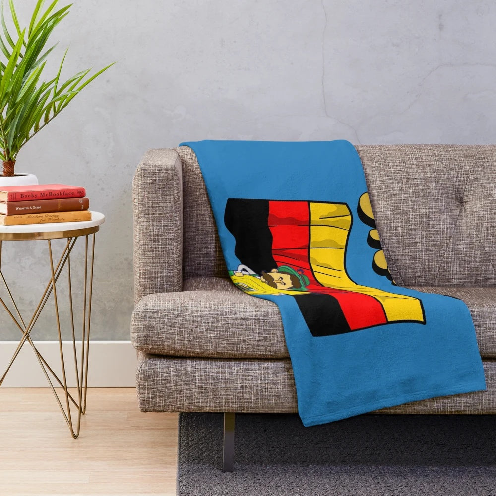 Oktoberfest-themed plush blanket featuring Bavarian music and culture