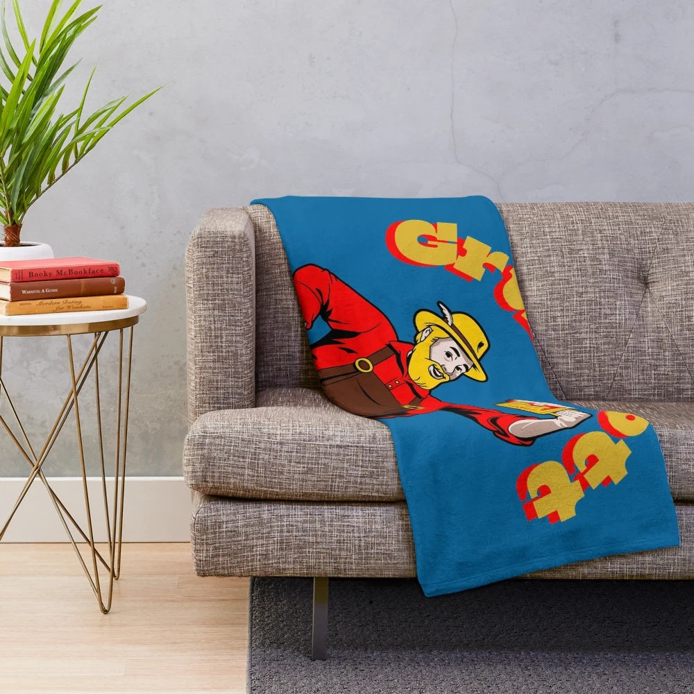 Oktoberfest-themed plush blanket with German text and imagery