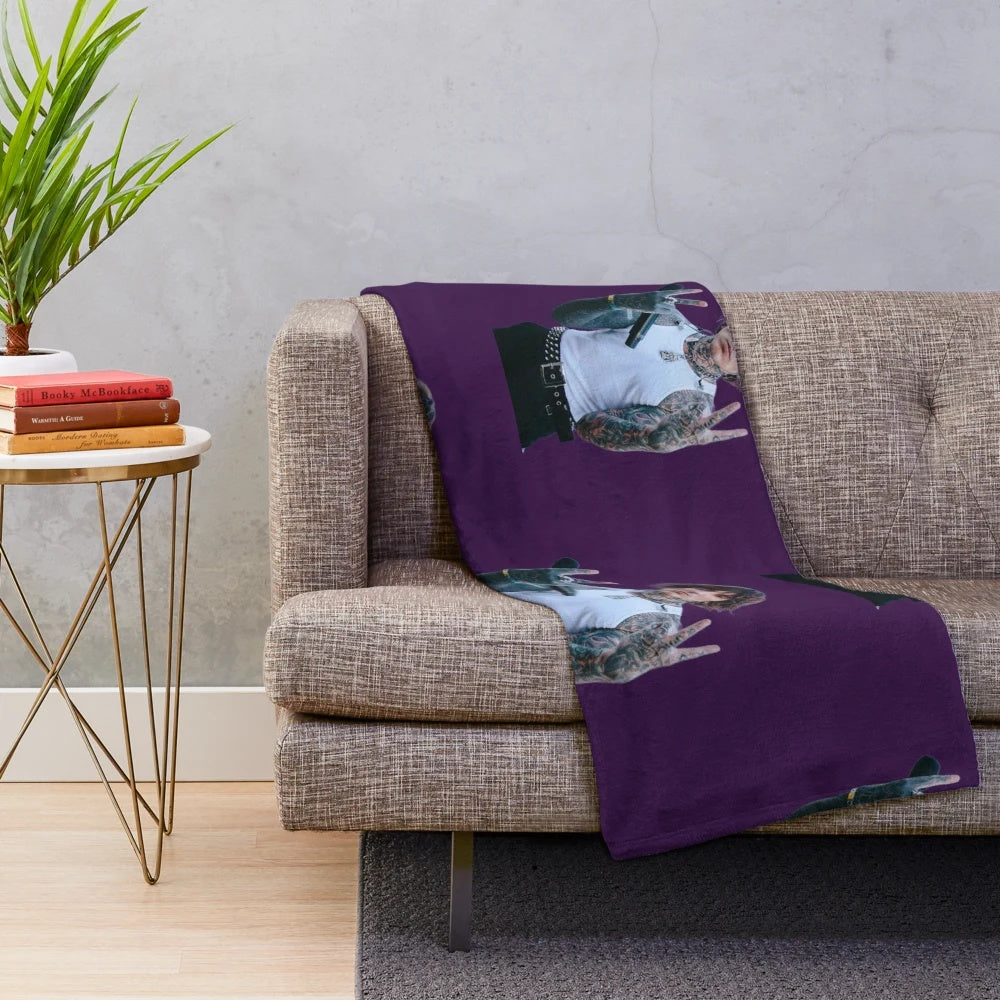 Oli Sykes inspired peace sign plush blanket