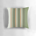 Olive green and sage striped pillow with minimalist design
