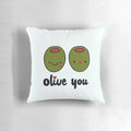 Olive You Heart Pillow - Adorable green olive-shaped pillow with heart design for Valentine's Day
