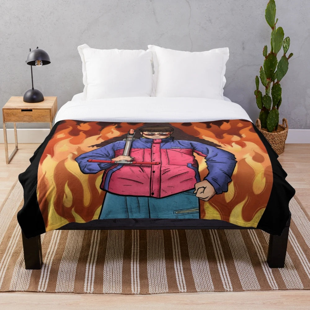 Oliver Tree inspired plush blanket with artistic design