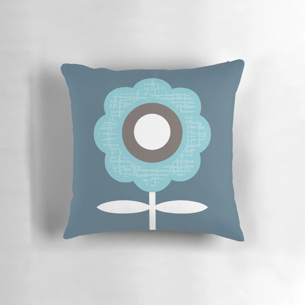 Olivia Mid-Century Modern Scandinavian Turquoise Pillow