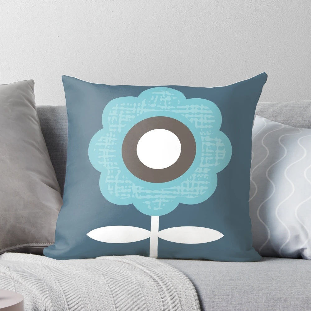 Olivia Mid-Century Modern Scandinavian Turquoise Pillow