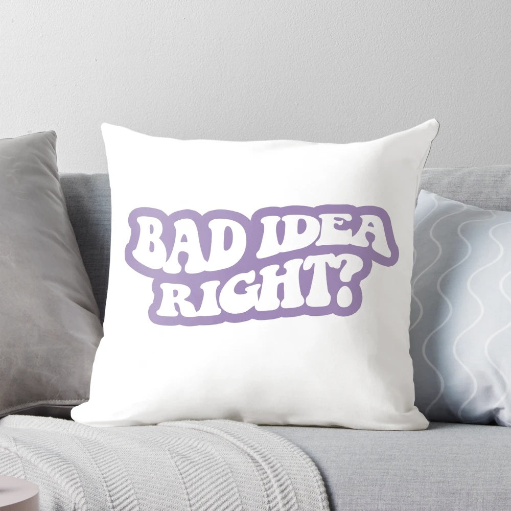Olivia Rodrigo "Bad Idea Right?" Decorative Pillow Pod featuring the singer's hit song