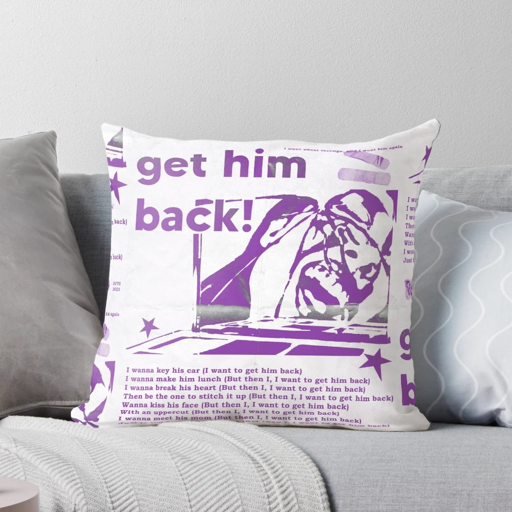 Olivia Rodrigo 'GUTS' inspired pillow featuring vampire band-aid design