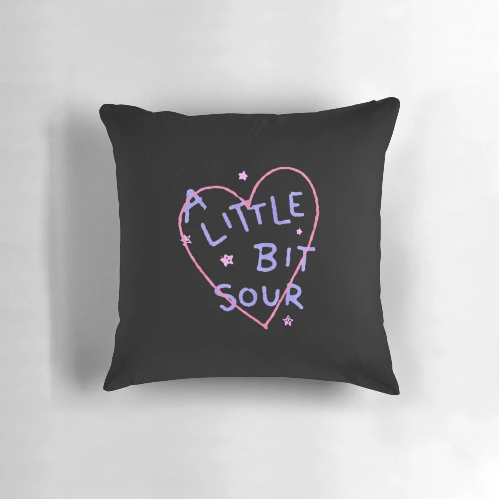 Olivia Rodrigo inspired pillow with her iconic logo and album artwork