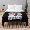 Olivia Rodrigo inspired plush blanket featuring the Sour album design