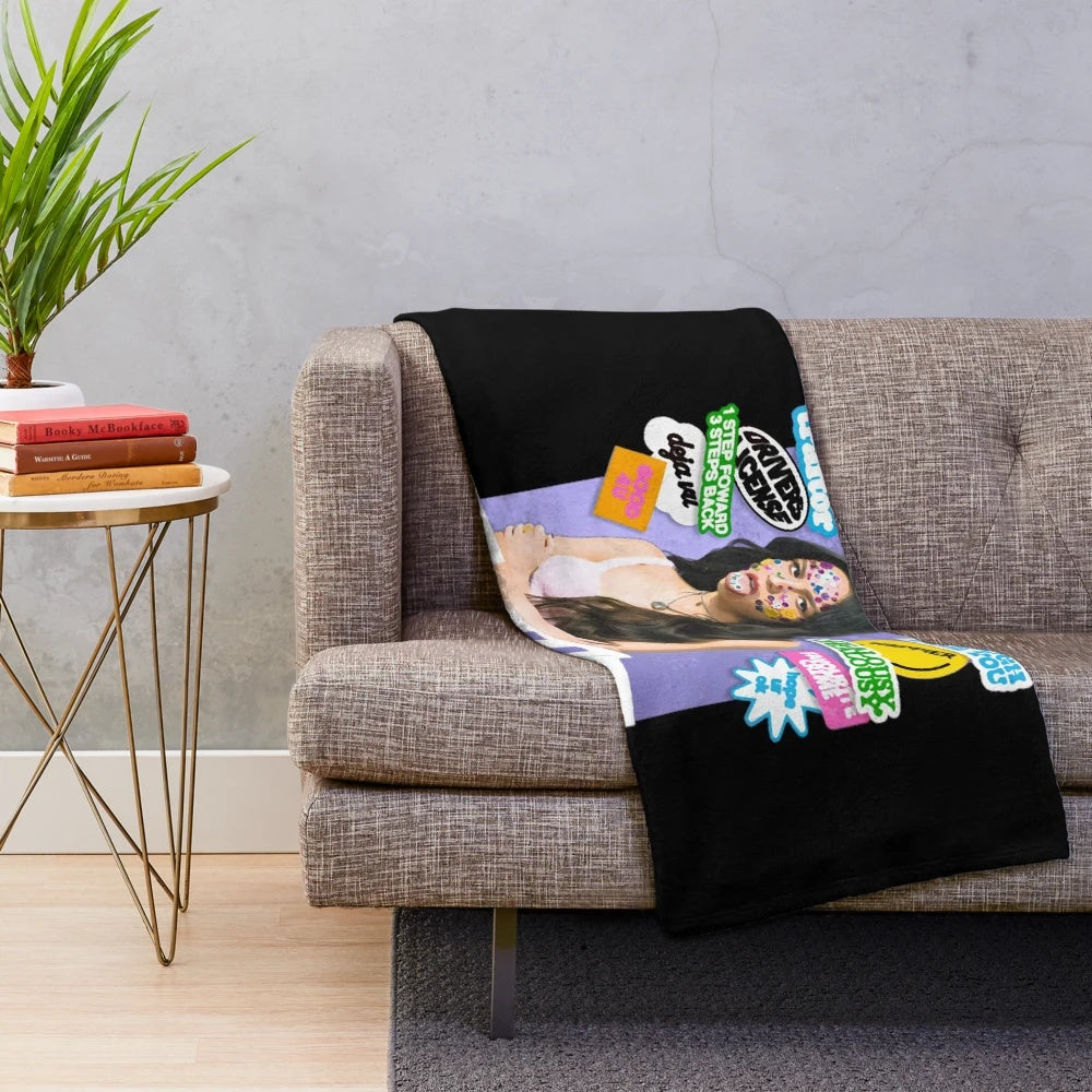 Olivia Rodrigo inspired plush blanket featuring the Sour album design