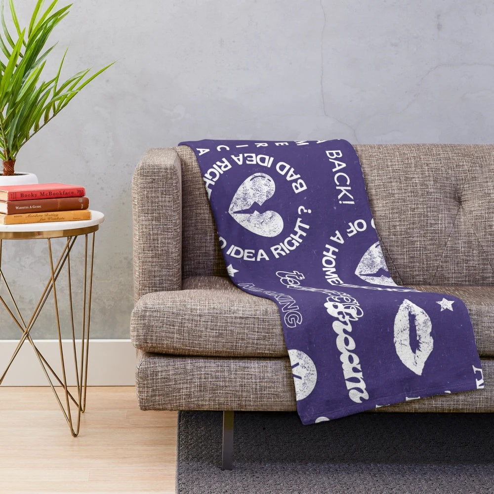 Olivia Rodrigo inspired plush blanket with vampire and sour album design