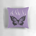 Throw pillow featuring a butterfly on fire design inspired by Olivia Rodrigo's SOUR album