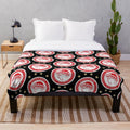 Olympiakos FC inspired plush blanket in red and white colors