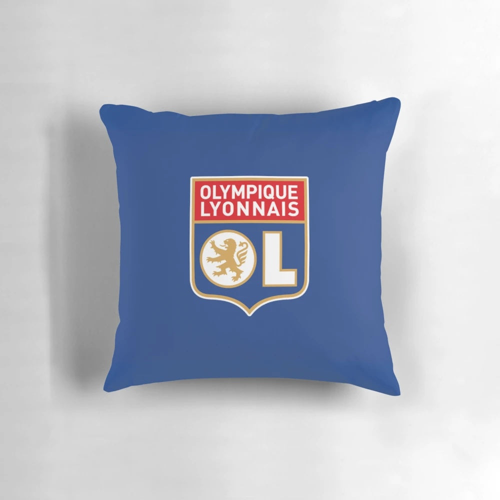Olympique Lyonnais soccer team logo on a plush, comfortable pillow