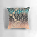 Ombre Dream Cubes Decorative Pillow - Contemporary Geometric Throw Cushion for Home Decor