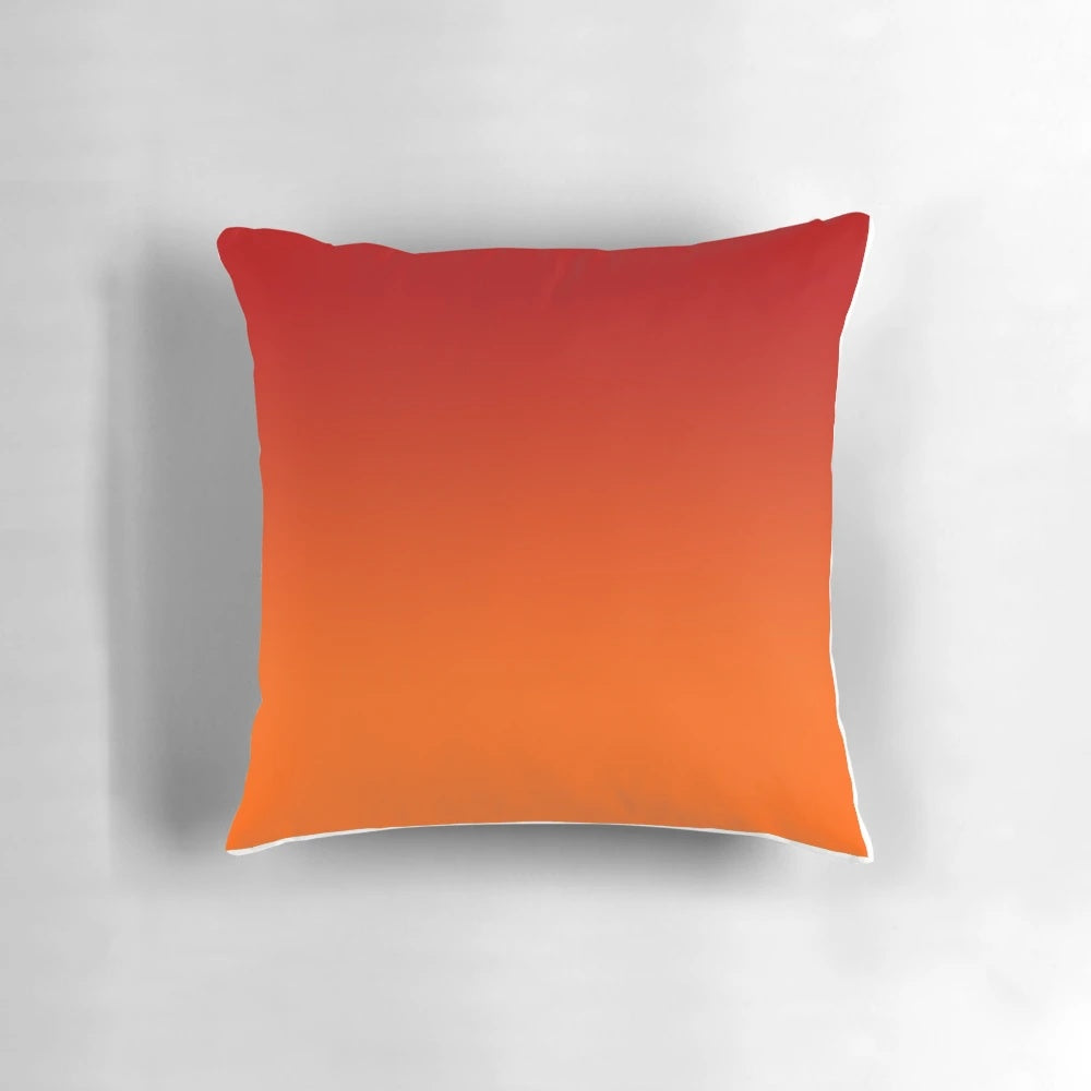 Red to orange ombre gradient throw pillow for living room or bedroom