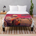 Ominous heavy metal plush blanket with dark gothic horror design