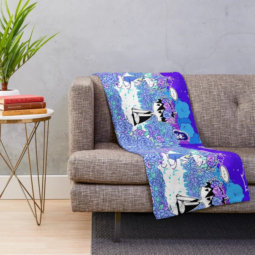 Omori Basil and Flower Themed Plush Blanket