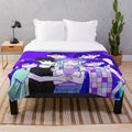 OMORI character plush blanket featuring cartoon sketch design