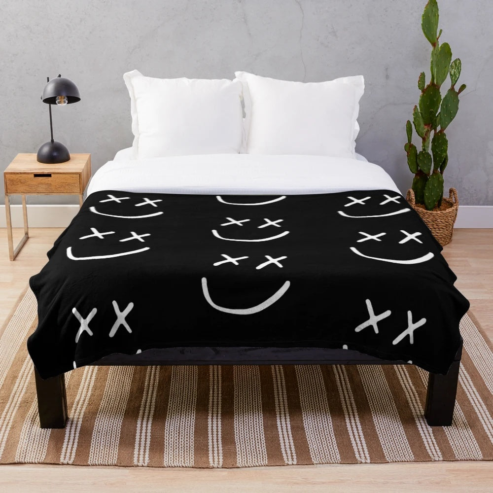 One Direction inspired plush blanket featuring Louis Tomlinson's band logo