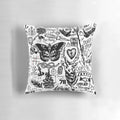 Collage of One Direction member tattoos printed on a plush pillow