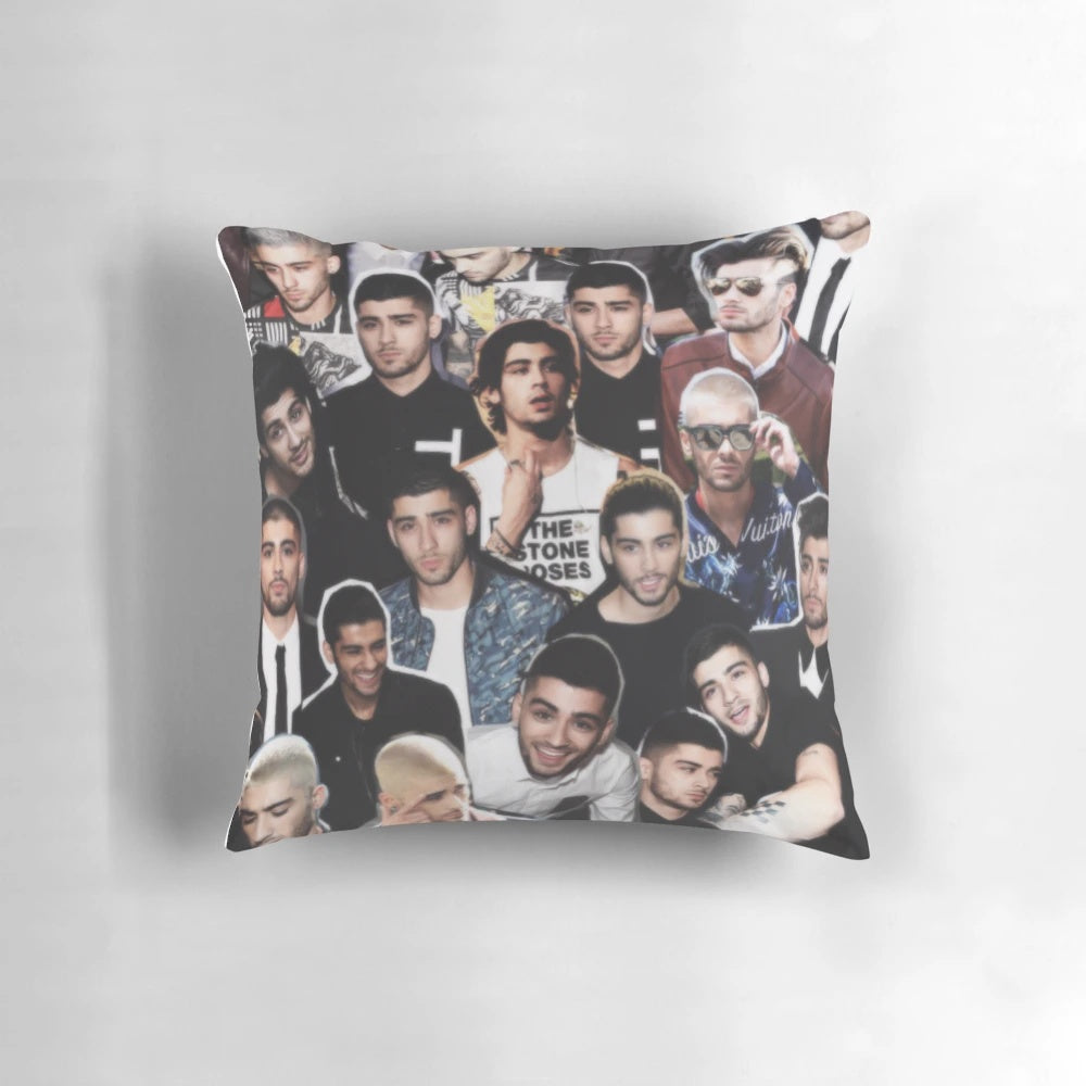 Zayn Malik Collage Pillow featuring images of the One Direction singer